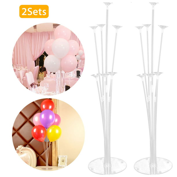 Floor 28 Height Agate Red Table Balloon Stand Holder Kit for Wedding Decorations Party and Birthday Party Decorations Holiday Decorations，For Table Centerpiece with Base （2 Set） 